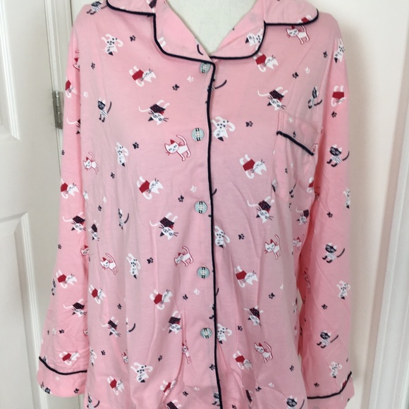 Intimates & Sleepwear | New Womens Pink Cats Pajama Set Large | Poshmark